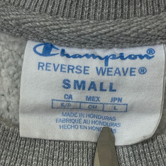 Champion Sweatshirt Mens Size Small S Reverse Weave All Over Spellout Print Grey - Picture 3 of 10